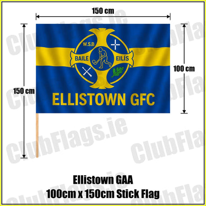 Ellistown GAA 100cm x 150cm Stick Flag - ClubFlags.ie
