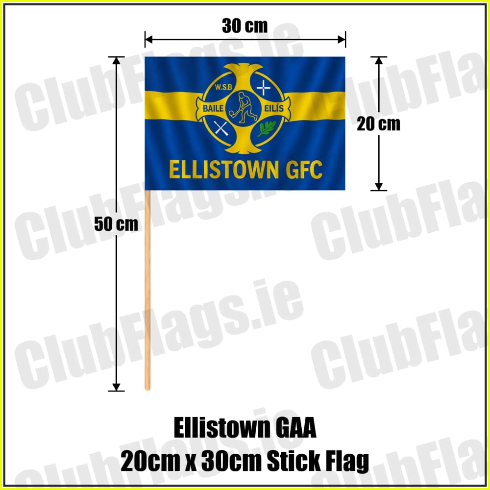Ellistown GAA 20cm x 30cm Stick Flag - ClubFlags.ie