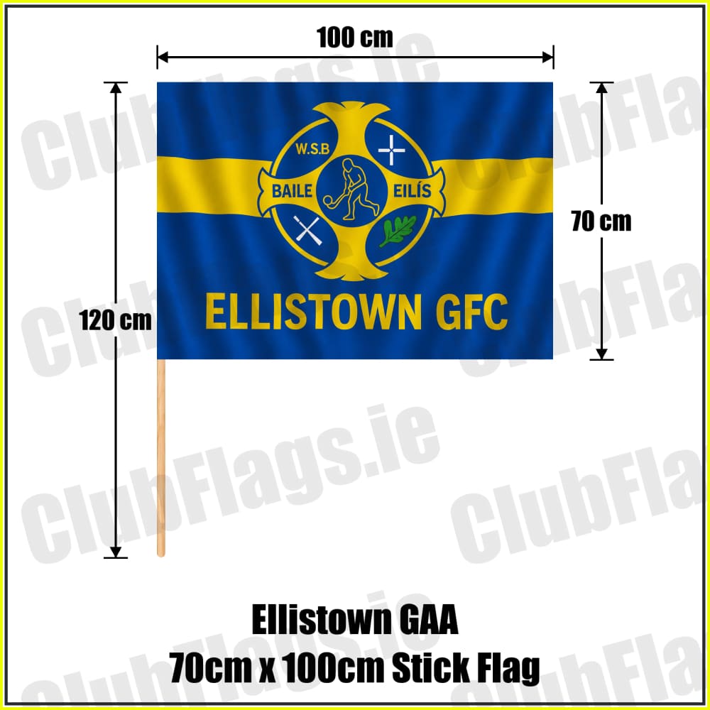 Ellistown GAA 70cm x 100cm Stick Flag - ClubFlags.ie