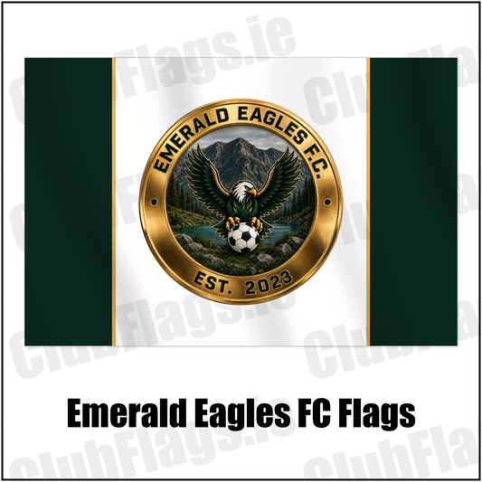 Emerald Eagles FC Flags with the club crest and colours, Kerry Football - ClubFlags.ie