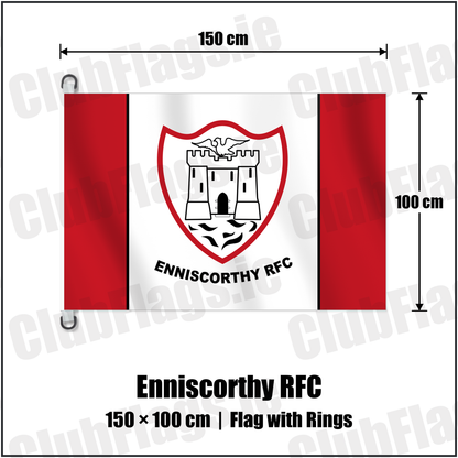 Enniscorthy RFC 150cm x 100cm Flag Pole Flag with Rings with the club crest and colours, Wexford Rugby - ClubFlags.ie