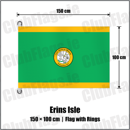 Erins Isle 150cm x 100cm Flag Pole Flag with Rings with the club crest and colours, Dublin GAA - ClubFlags.ie
