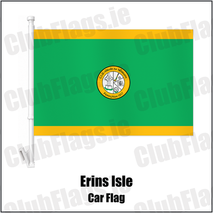 Erins Isle Car Flag with the club crest and colours, Dublin GAA - ClubFlags.ie