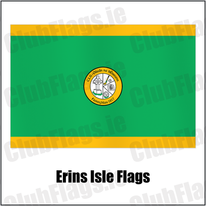 Erins Isle Flags with the club crest and colours, Dublin GAA - ClubFlags.ie