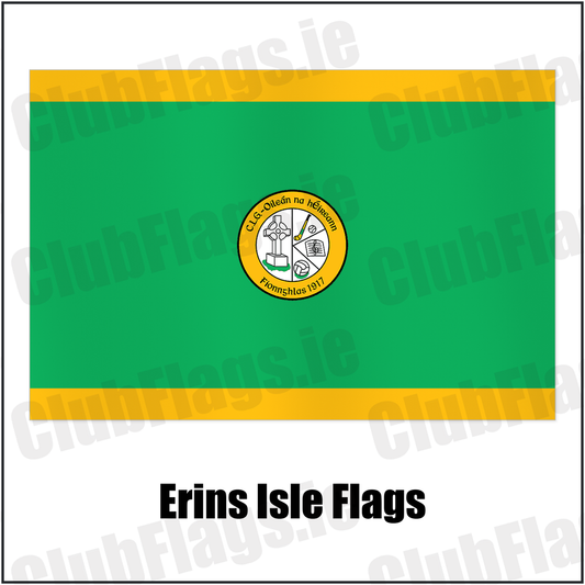 Erins Isle Flags with the club crest and colours, Dublin GAA - ClubFlags.ie