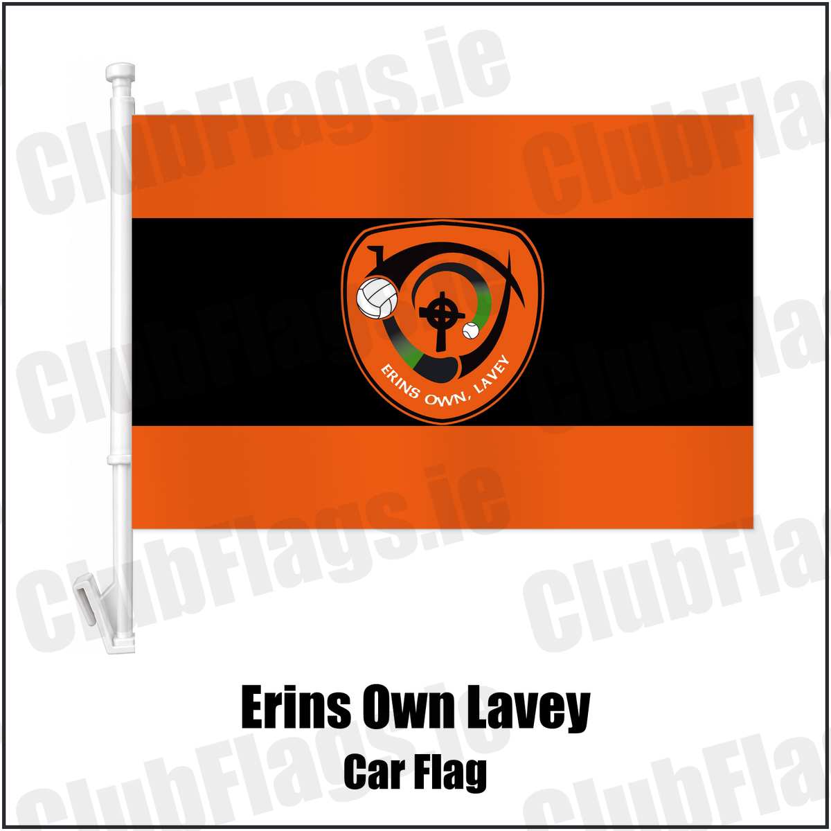Erins Own Lavey Car Flag with the club crest and colours, Derry GAA - ClubFlags.ie