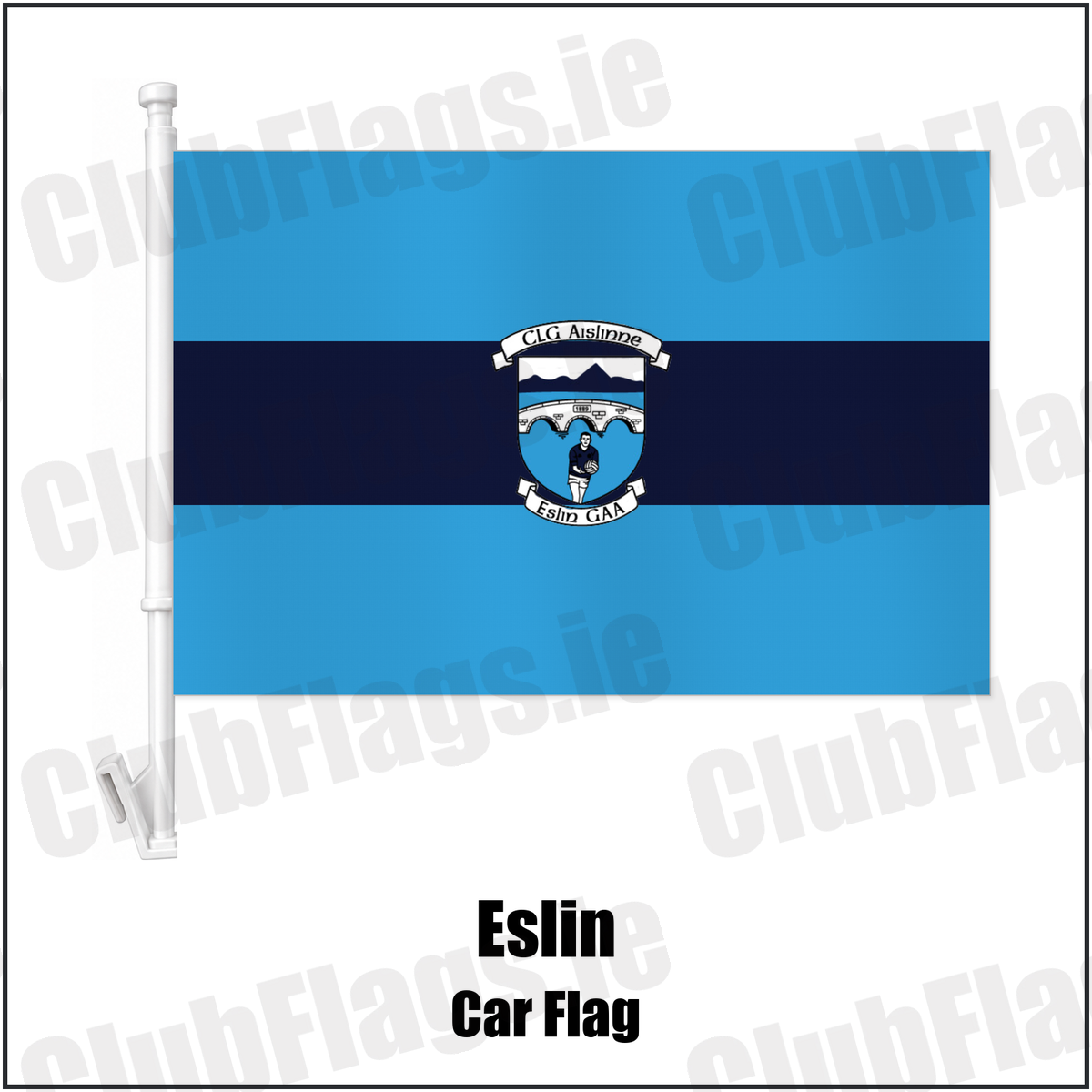 Eslin Car Flag with the club crest and colours, Leitrim GAA - ClubFlags.ie