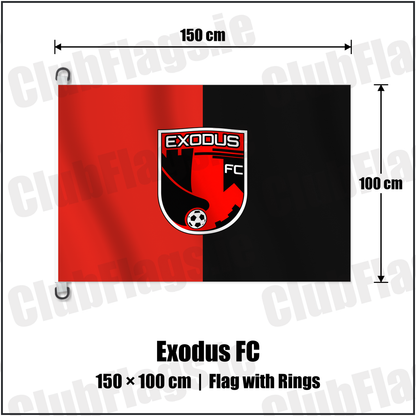 Exodus FC 150cm x 100cm Flag Pole Flag with Rings with the verified club crest and colours, Dublin Football - ClubFlags.ie