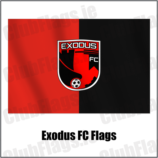 Exodus FC Flags with the verified club crest and colours, Dublin Football - ClubFlags.ie