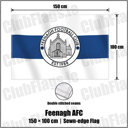 Feenagh AFC 100cm x 150cm Flag (sewn on the edges) with the club crest and colours, Limerick Football - ClubFlags.ie