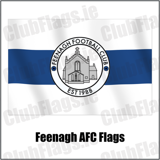 Feenagh AFC Flags with the club crest and colours, Limerick Football - ClubFlags.ie