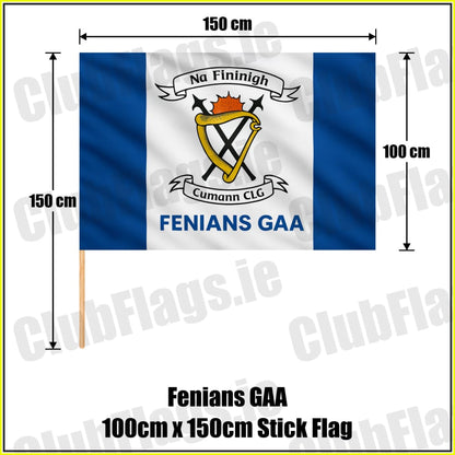 Fenians GAA 100cm x 150cm Stick Flag - ClubFlags.ie