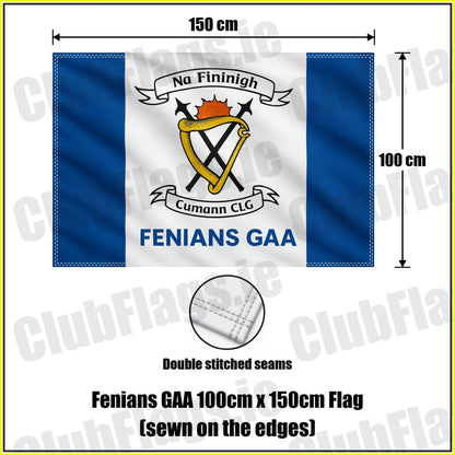 Fenians GAA 100cm x 150cm Flag (sewn on the edges) - ClubFlags.ie
