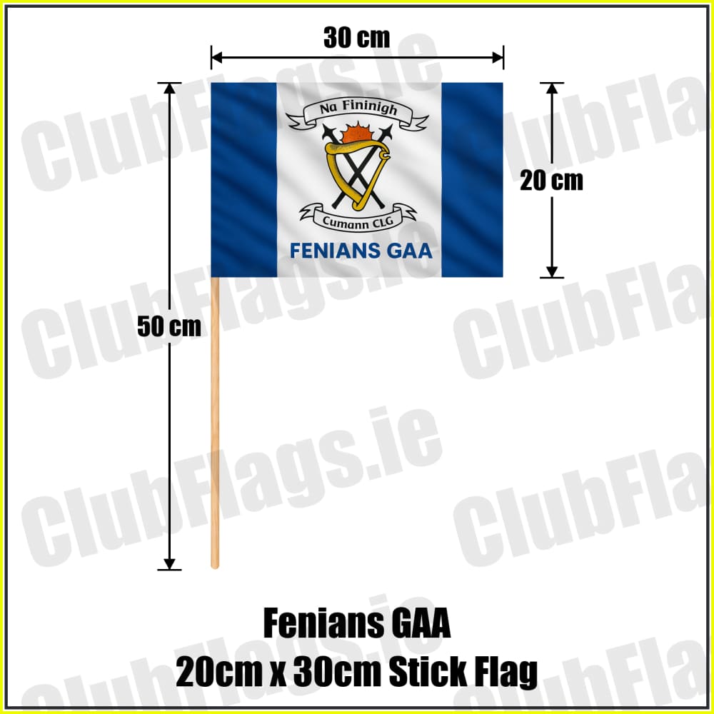Fenians GAA 20cm x 30cm Stick Flag - ClubFlags.ie