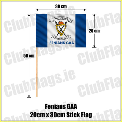 Fenians GAA 20cm x 30cm Stick Flag - ClubFlags.ie