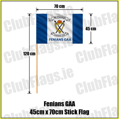 Fenians GAA 45cm x 70cm Stick Flag - ClubFlags.ie