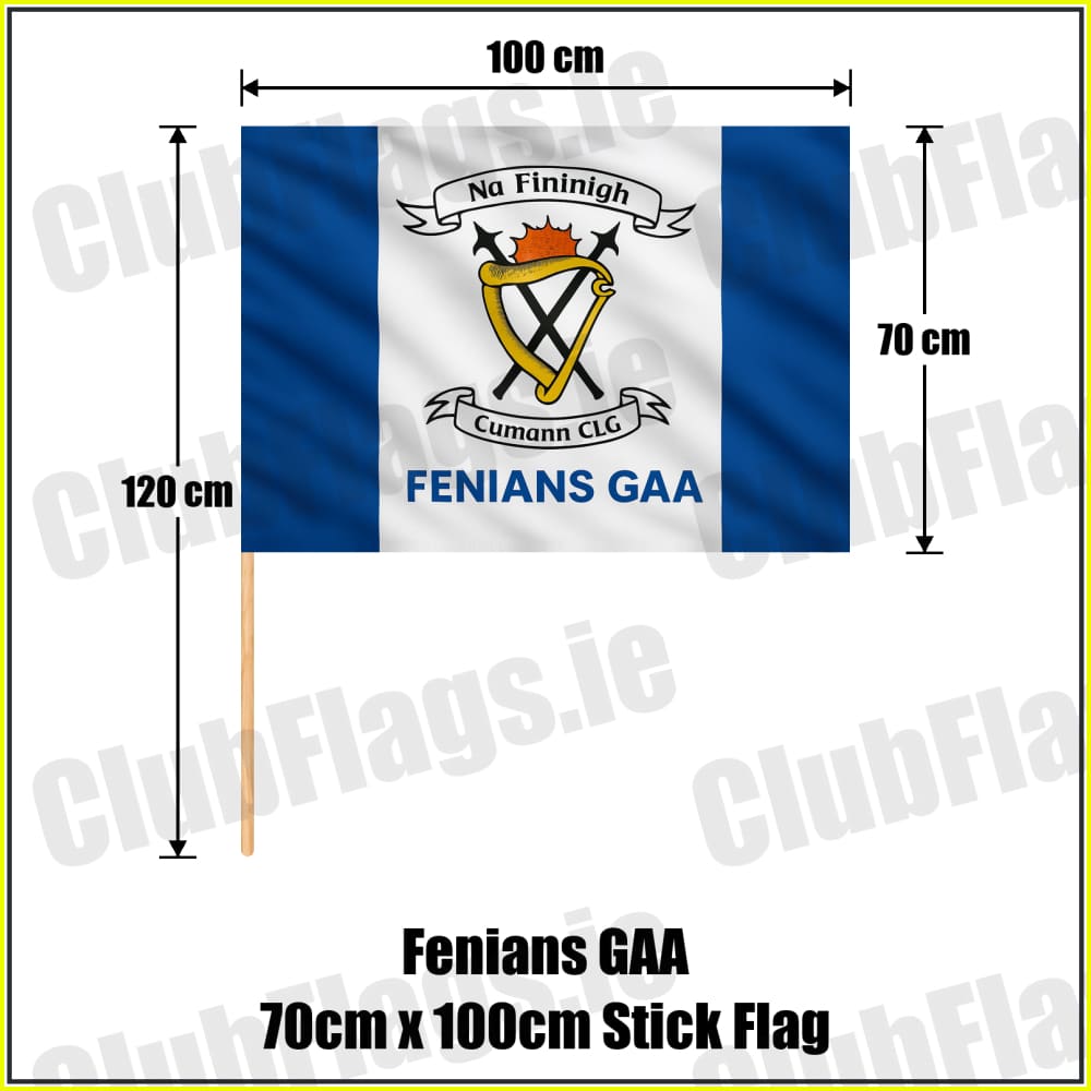 Fenians GAA 70cm x 100cm Stick Flag - ClubFlags.ie