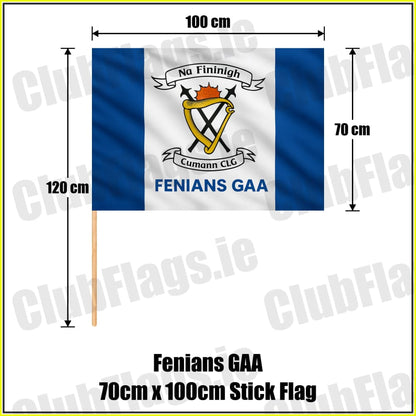 Fenians GAA 70cm x 100cm Stick Flag - ClubFlags.ie