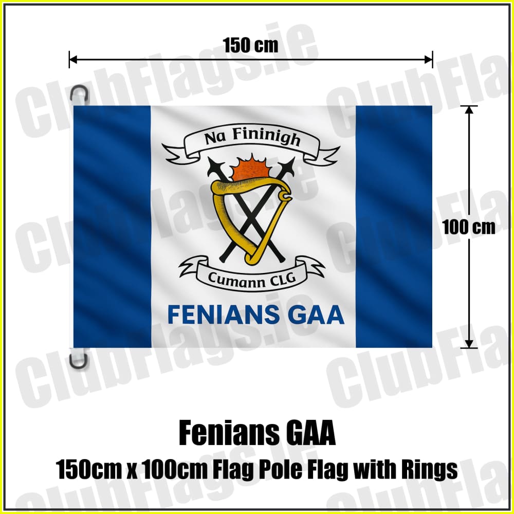 Fenians GAA 150cm x 100cm Flag Pole Flag with Rings - ClubFlags.ie
