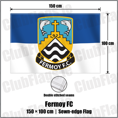 Fermoy FC 100cm x 150cm Flag (sewn on the edges) with the verified club crest and colours, Cork Football - ClubFlags.ie