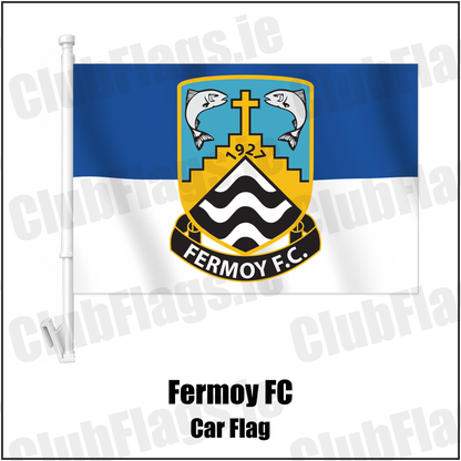 Fermoy FC Car Flag with the verified club crest and colours, Cork Football - ClubFlags.ie
