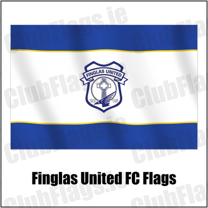 Finglas United FC Flags with the club crest and colours, Dublin Football - ClubFlags.ie