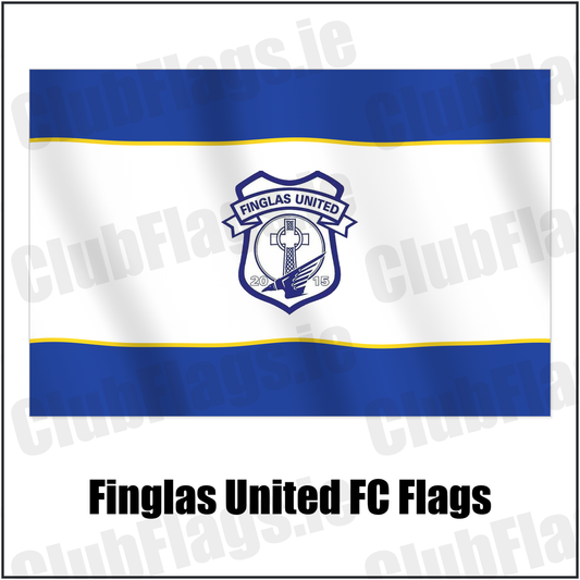Finglas United FC Flags with the club crest and colours, Dublin Football - ClubFlags.ie