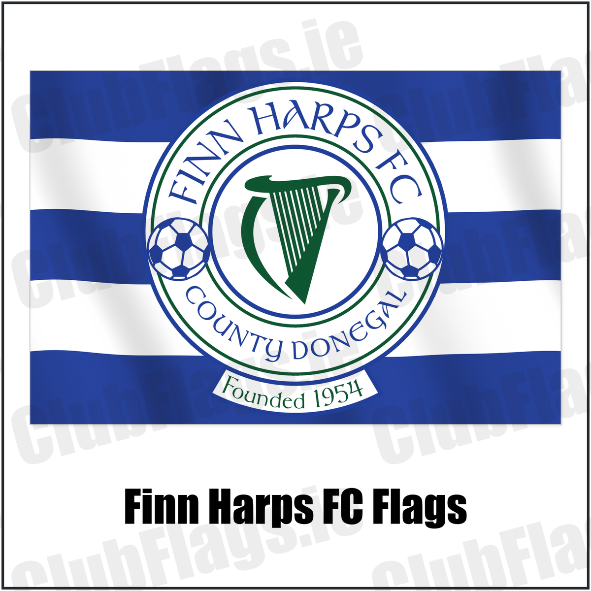 Finn Harps FC Flags with the club crest and colours, Donegal Football - ClubFlags.ie