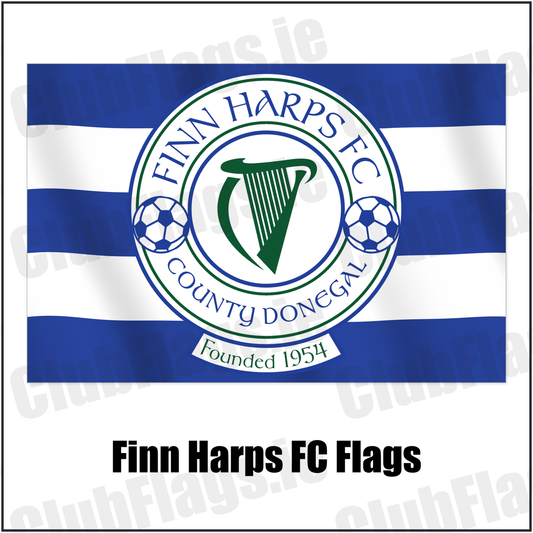 Finn Harps FC Flags with the club crest and colours, Donegal Football - ClubFlags.ie