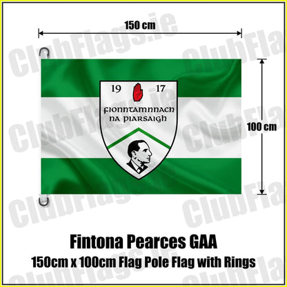 Fintona Pearces GAA 150cm x 100cm Flag Pole Flag with Rings - ClubFlags.ie