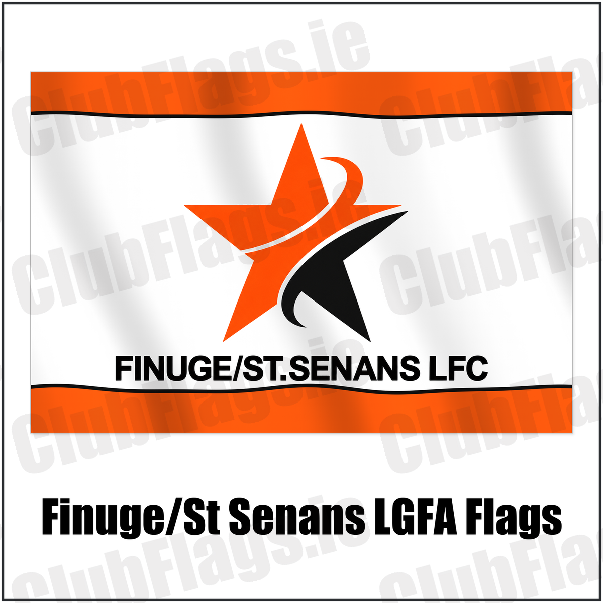 Finuge/St Senans LGFA Flags with the club crest and colours, Kerry GAA - ClubFlags.ie