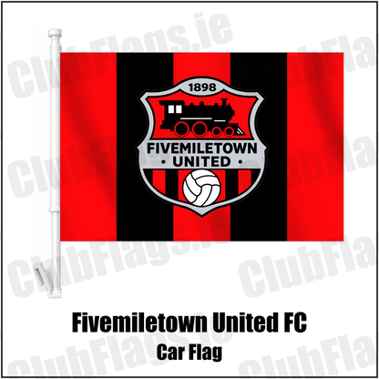 Fivemiletown United FC Car Flag with the club crest and colours, Tyrone Football - ClubFlags.ie