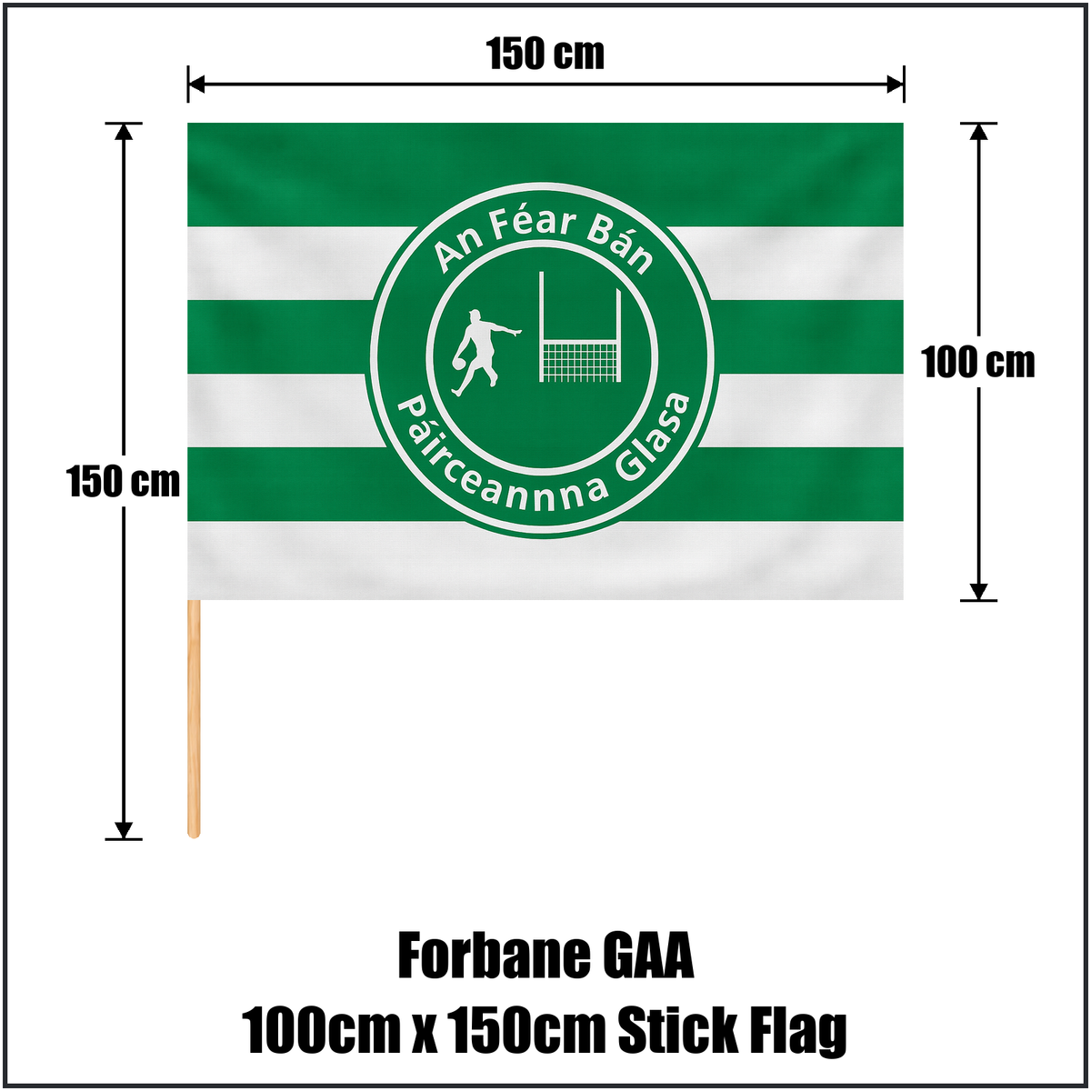 Forbane GAA 100cm x 150cm Stick Flag - ClubFlags.ie