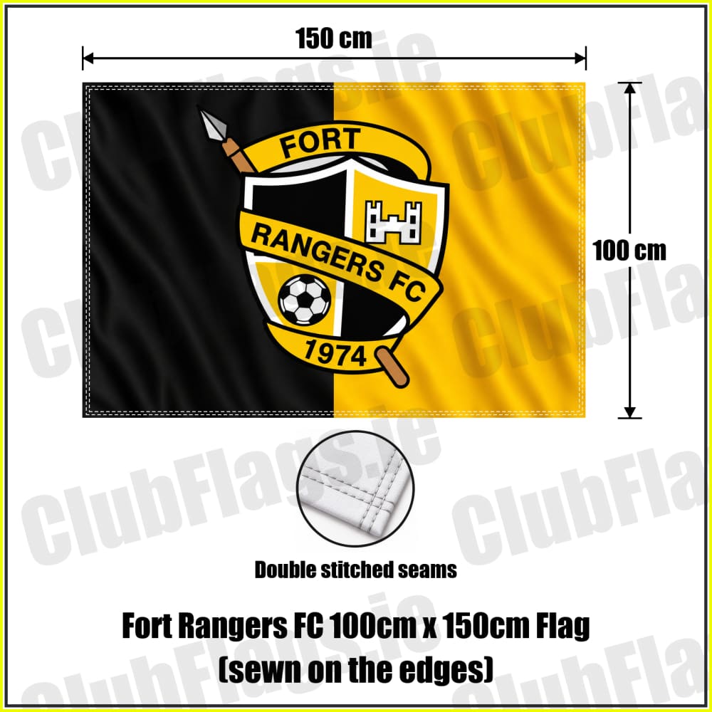 Fort Rangers FC 100cm x 150cm Flag (sewn on the edges) - ClubFlags.ie