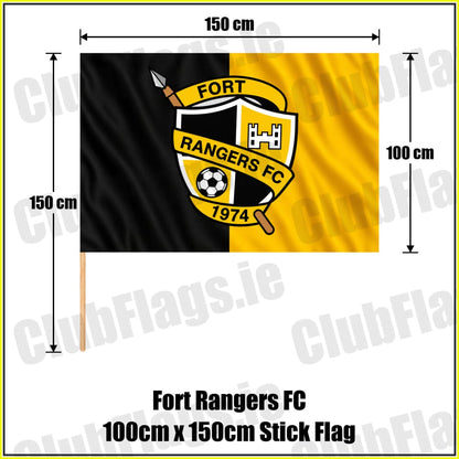 Fort Rangers FC 100cm x 150cm Stick Flag - ClubFlags.ie