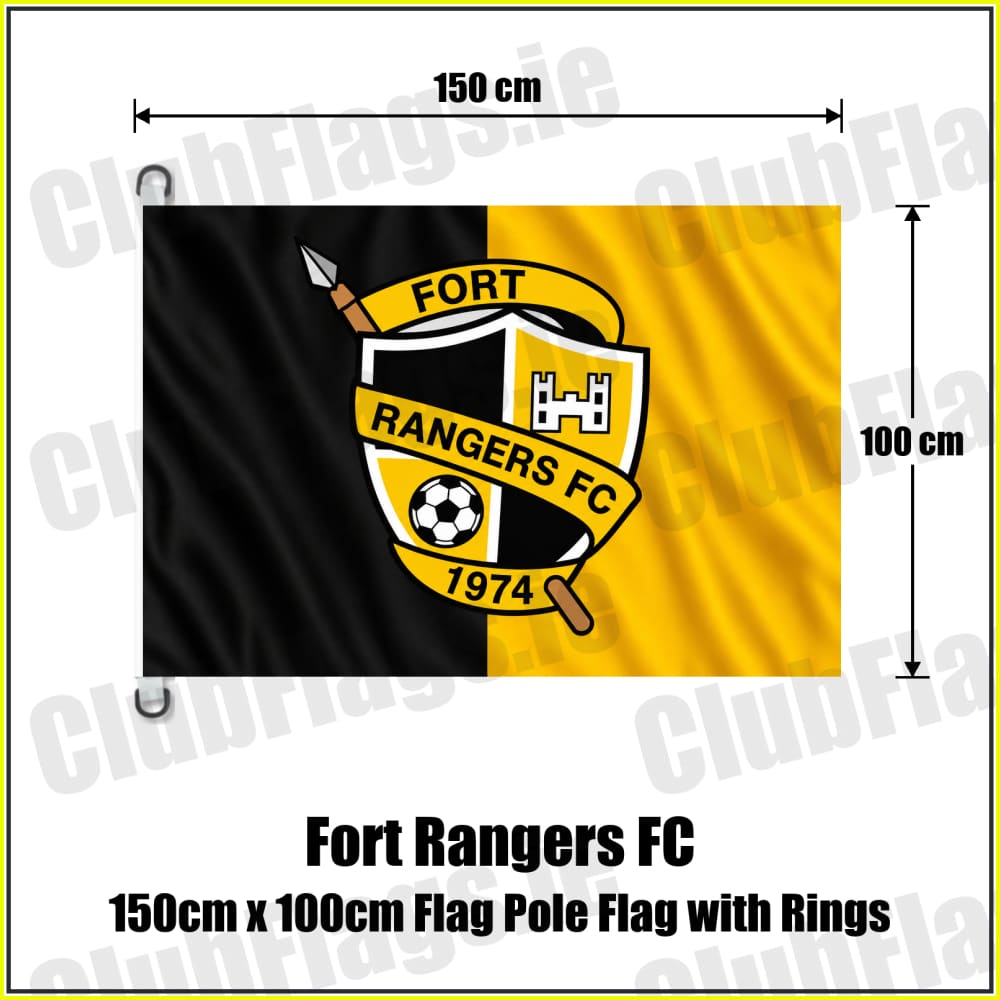 Fort Rangers FC 150cm x 100cm Flag Pole Flag with Rings - ClubFlags.ie