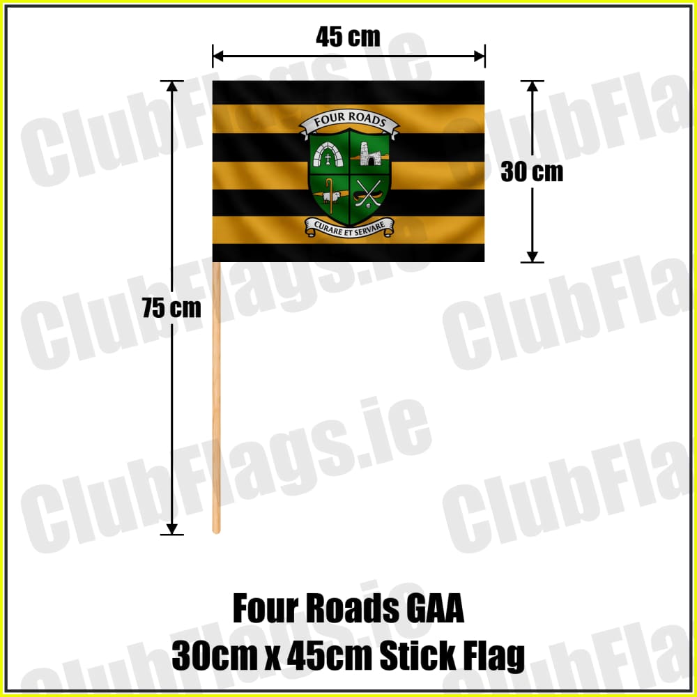 Four Roads GAA 30cm x 45cm Stick Flag - ClubFlags.ie