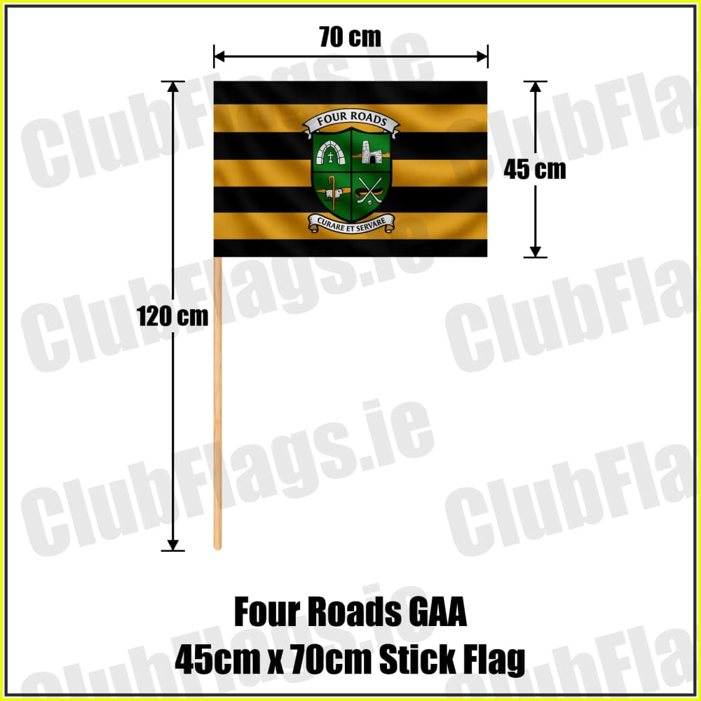 Four Roads GAA 45cm x 70cm Stick Flag - ClubFlags.ie
