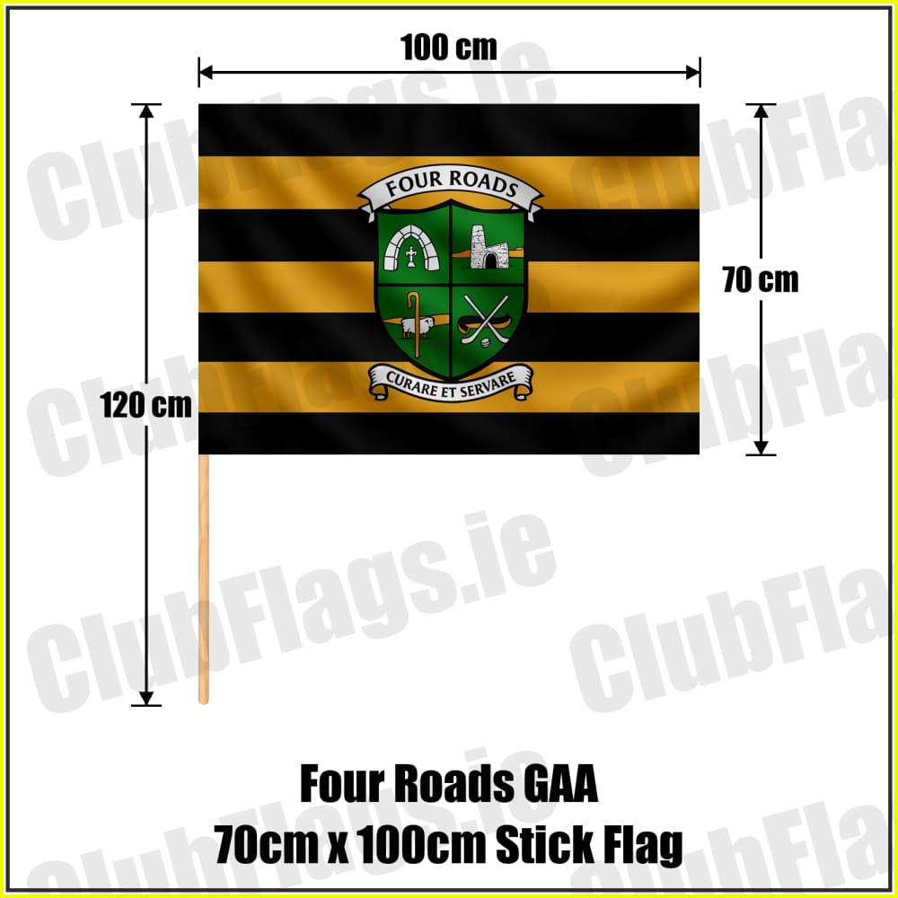 Four Roads GAA 70cm x 100cm Stick Flag - ClubFlags.ie