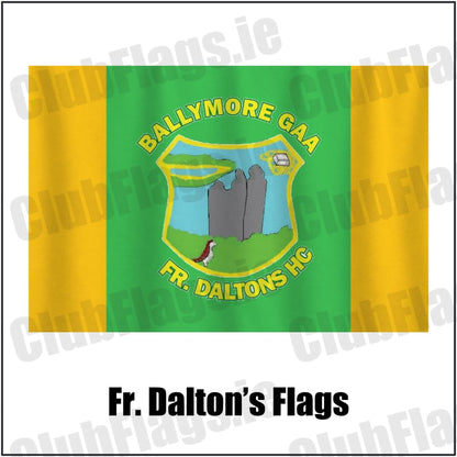 Fr. Dalton’s Flags in green and gold, featuring the club crest on realistic fabric with gentle vertical folds; County Westmeath GAA. ClubFlags.ie.