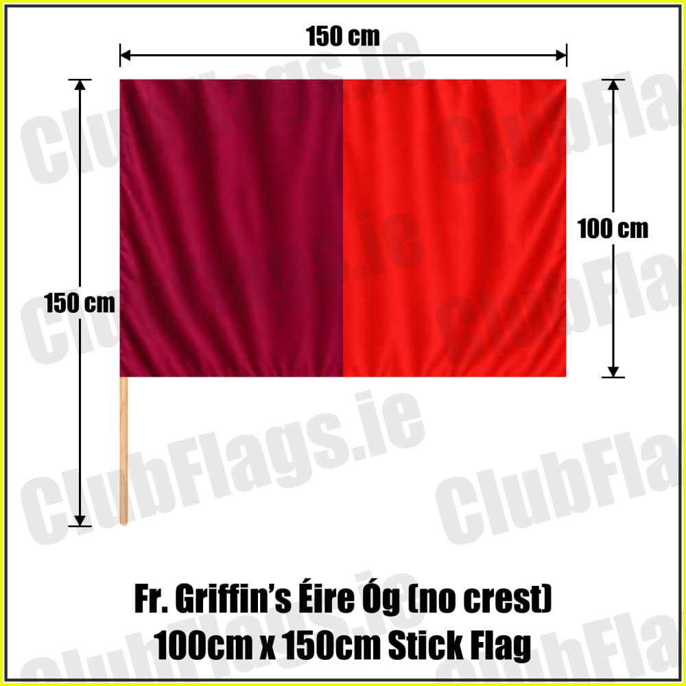 Fr. Griffin’s Éire Óg (no crest) 100cm x 150cm Stick Flag - ClubFlags.ie
