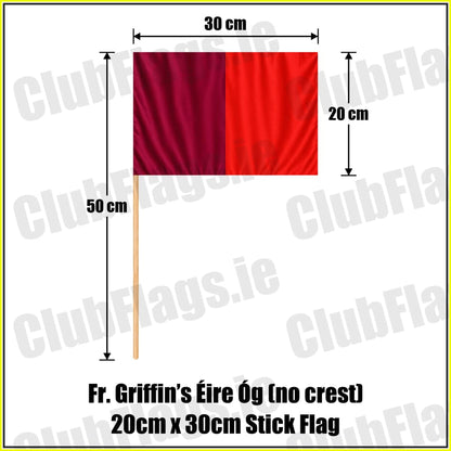 Fr. Griffin’s Éire Óg (no crest) 20cm x 30cm Stick Flag - ClubFlags.ie