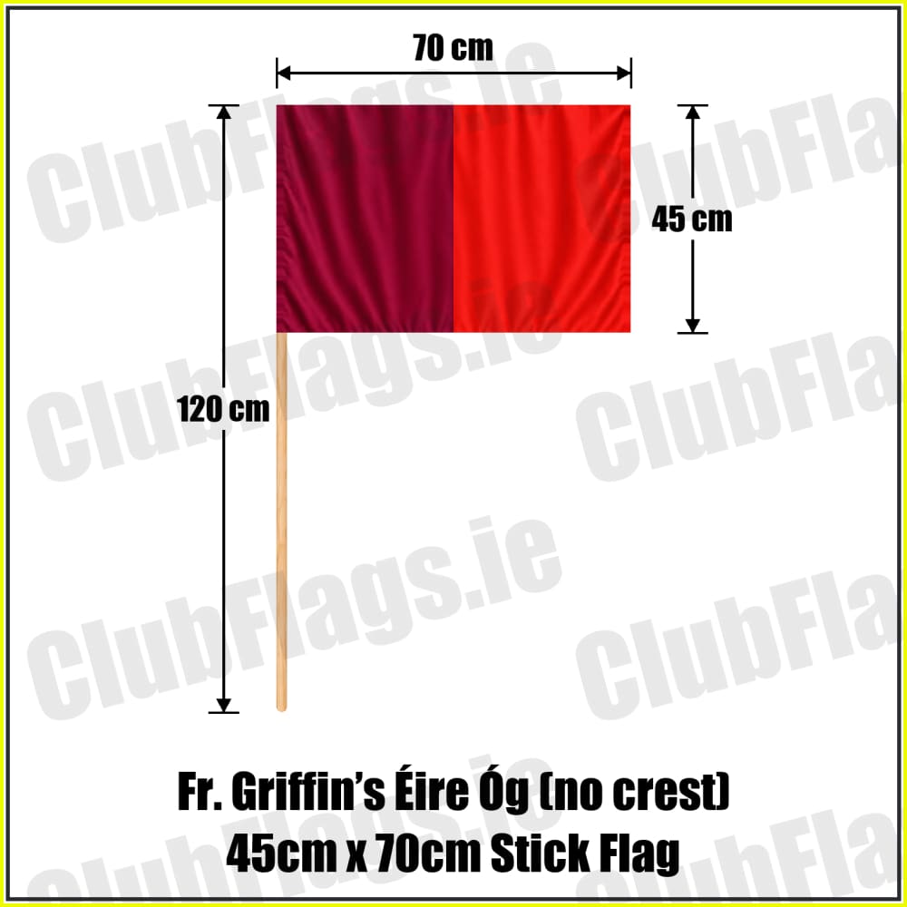 Fr. Griffin’s Éire Óg (no crest) 45cm x 70cm Stick Flag - ClubFlags.ie