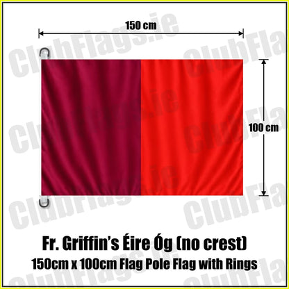 Fr. Griffin’s Éire Óg (no crest) 150cm x 100cm Flag Pole Flag with Rings - ClubFlags.ie