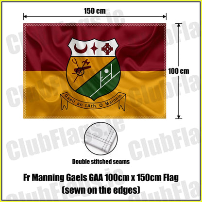 Fr Manning Gaels GAA 100cm x 150cm Flag (sewn on the edges) - ClubFlags.ie