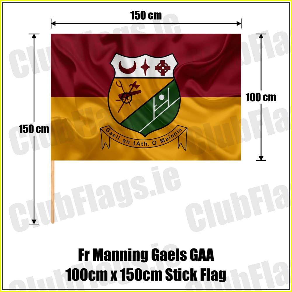 Fr Manning Gaels GAA 100cm x 150cm Stick Flag - ClubFlags.ie