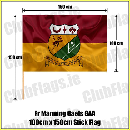 Fr Manning Gaels GAA 100cm x 150cm Stick Flag - ClubFlags.ie
