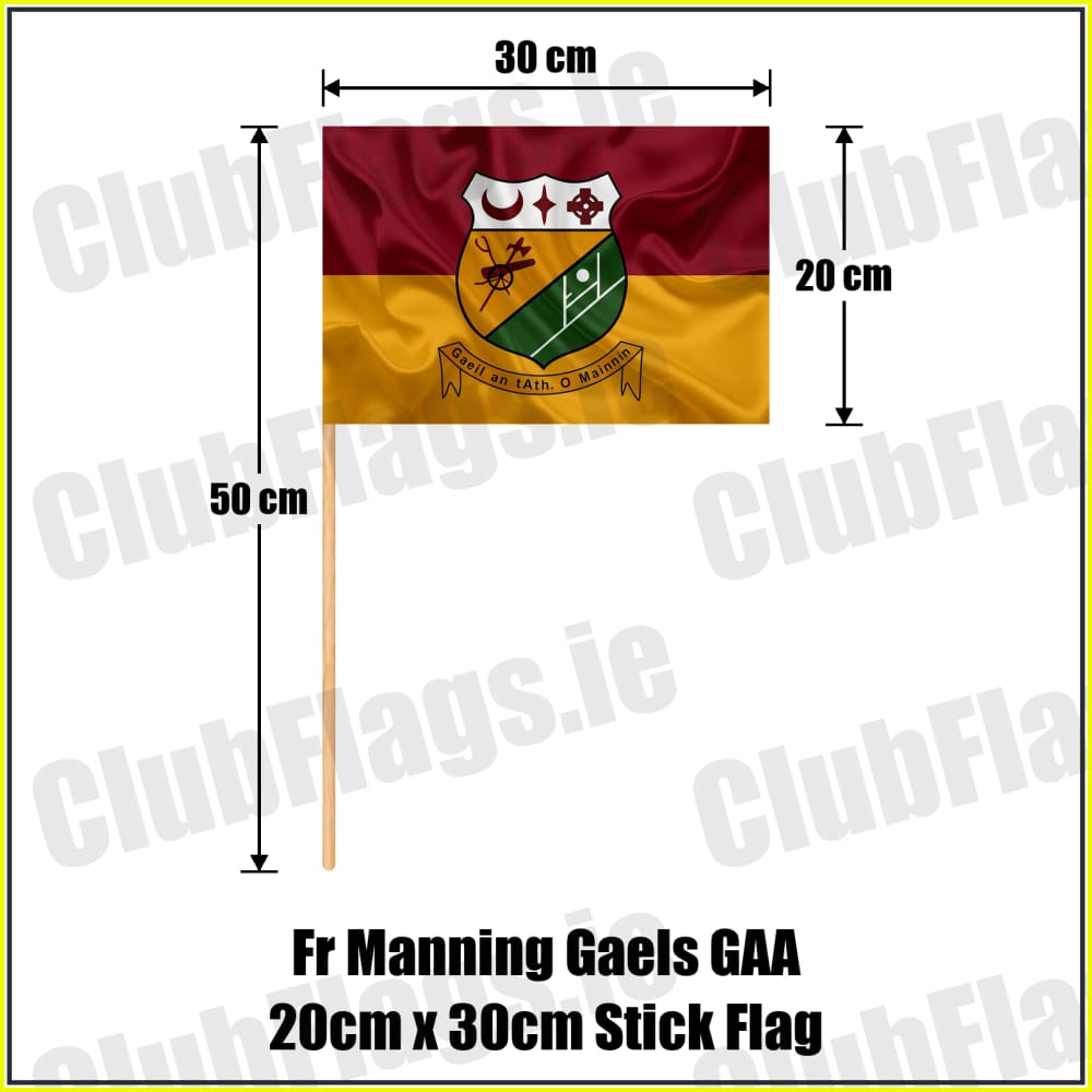 Fr Manning Gaels GAA 20cm x 30cm Stick Flag - ClubFlags.ie