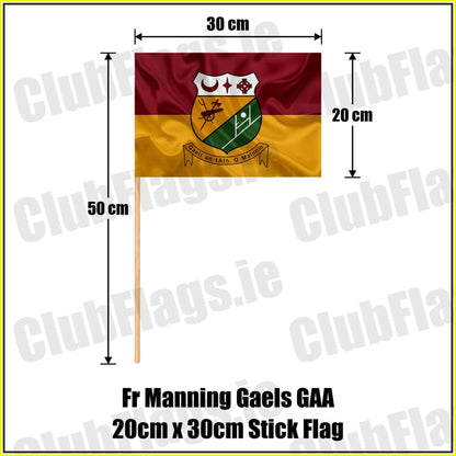 Fr Manning Gaels GAA 20cm x 30cm Stick Flag - ClubFlags.ie