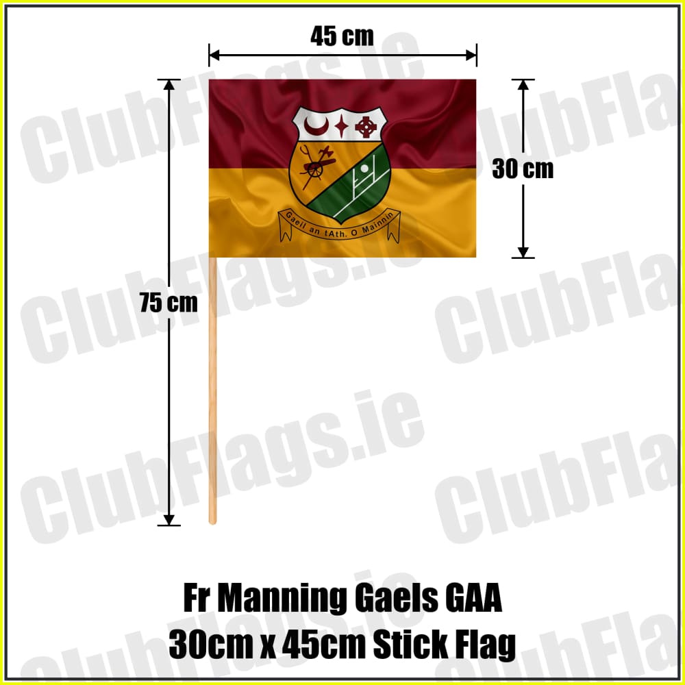 Fr Manning Gaels GAA 30cm x 45cm Stick Flag - ClubFlags.ie